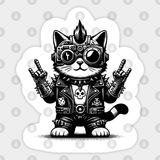 Gothic Punk Cat Sticker by DreamSage